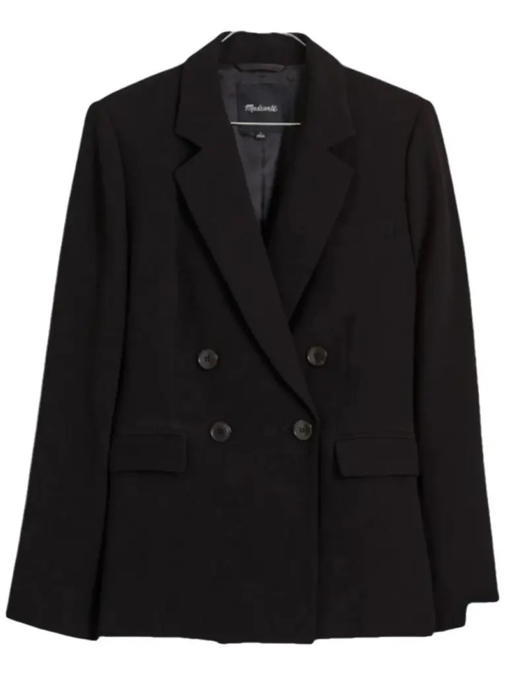 Madewell Black Double-Breasted Relaxed Blazer